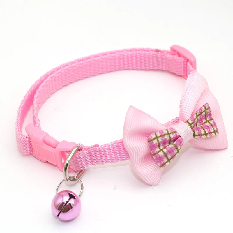 Pink Cat Collar with Bow & Bell